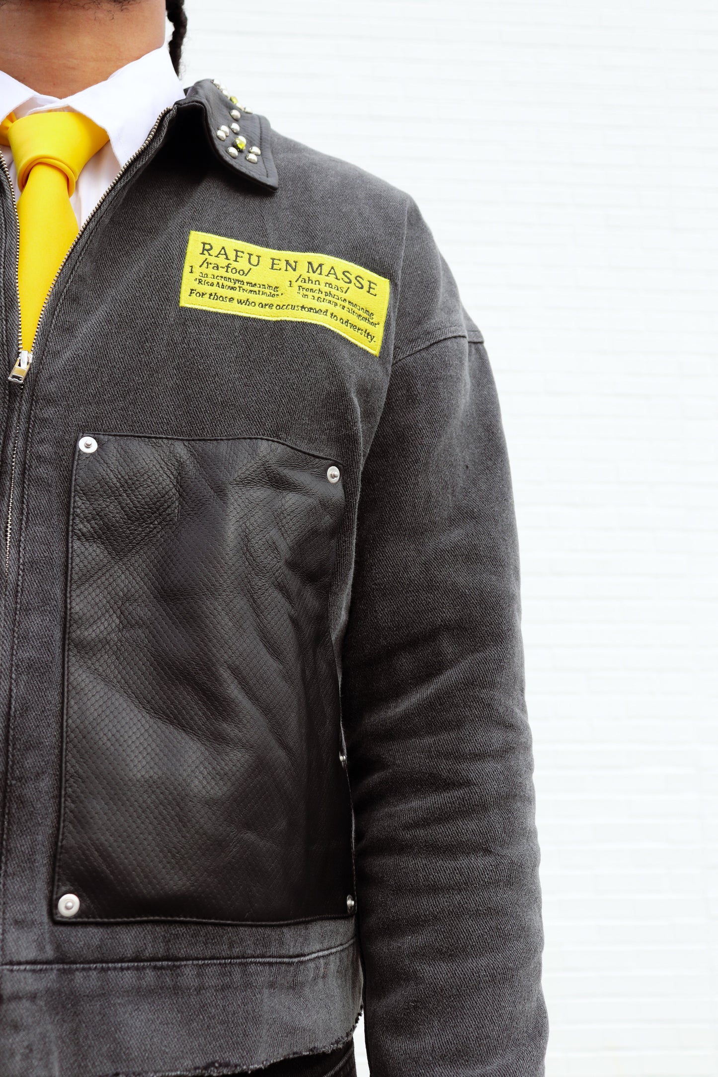 Rafu Leather Studded Worker Jacket