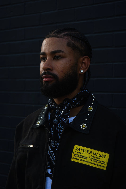 Rafu Leather Studded Worker Jacket