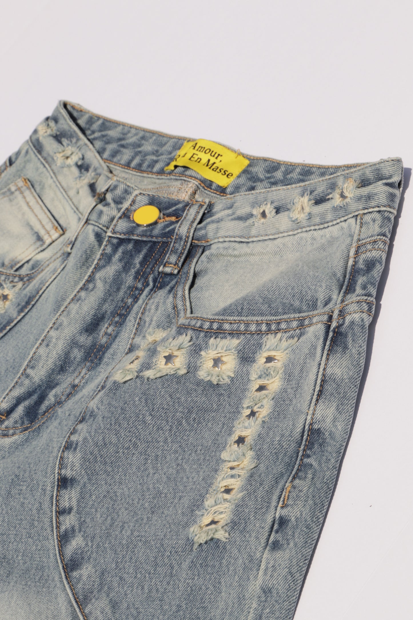 Baggy Star Studded Distressed Jeans