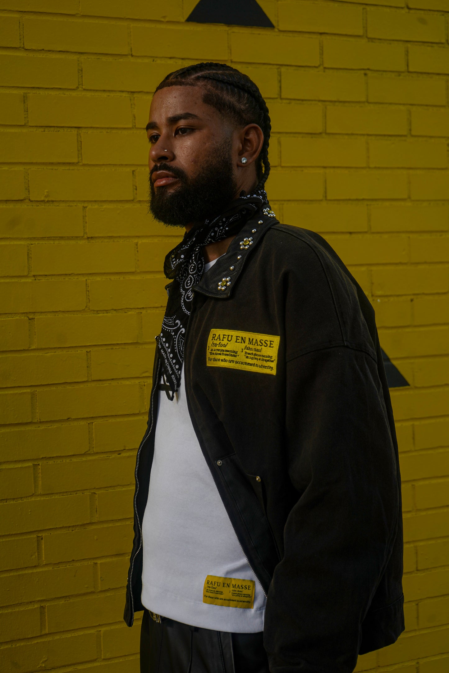 Rafu Leather Studded Worker Jacket